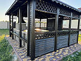 Дерев'яна альтанка 5 на 4 м, розбірна (на 16-20 осіб) "Орлеано", фото 10
