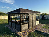 Дерев'яна альтанка 5 на 4 м, розбірна (на 16-20 осіб) "Орлеано", фото 8