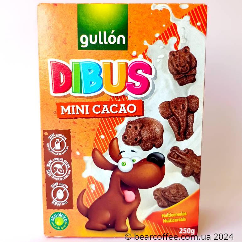 Безлактозне какао печиво у формі тварин Gullon Dibus Mini Cacao 250г Іспанія