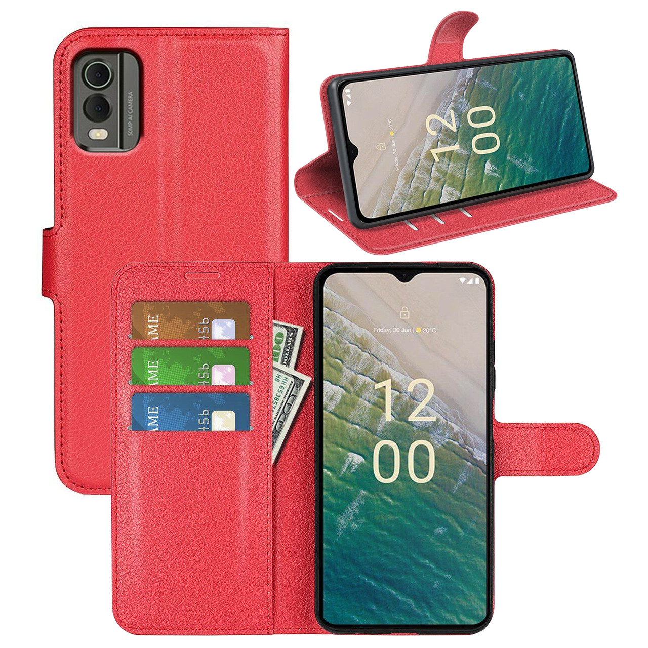 Чохол-книжка Litchie Wallet для Nokia C32 Red