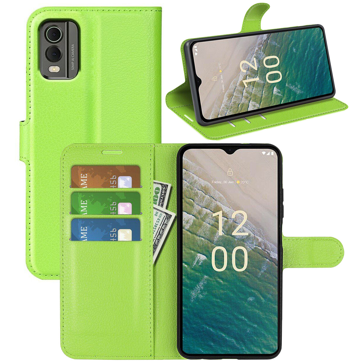 Чохол-книжка Litchie Wallet для Nokia C32 Light Green