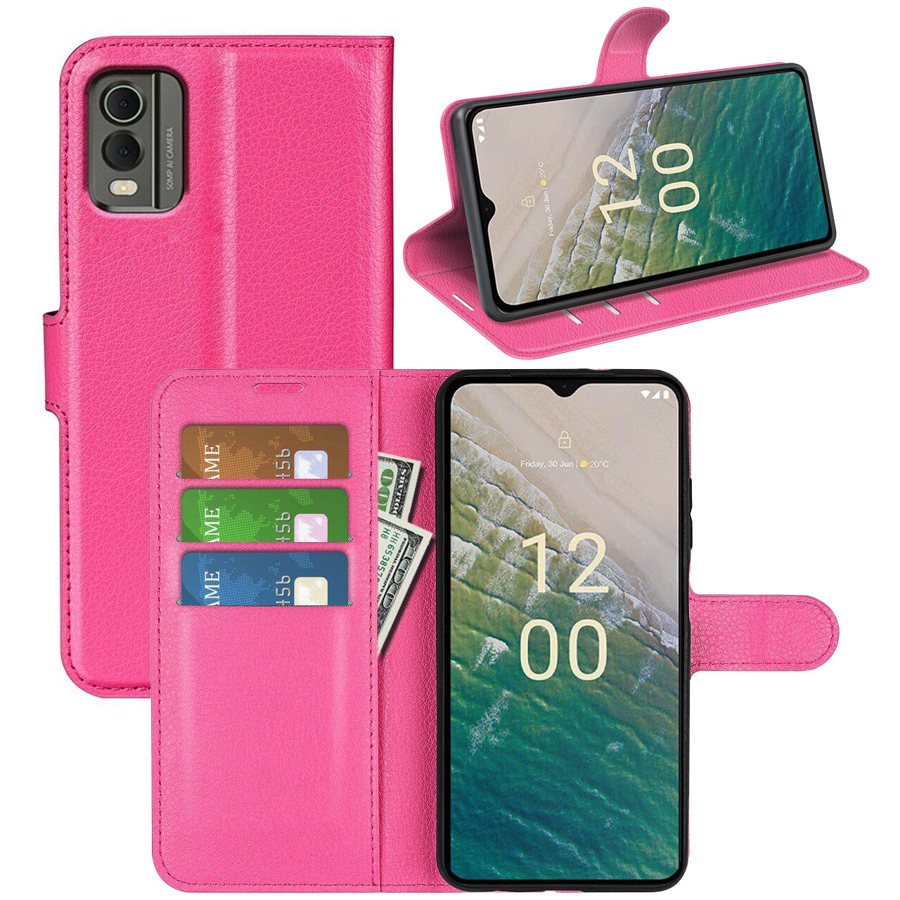 Чохол-книжка Litchie Wallet для Nokia C32 Rose