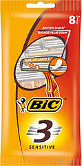 Набір бритв BIC 3 Sensitive без змінних катриджів 8 шт. (БІК)