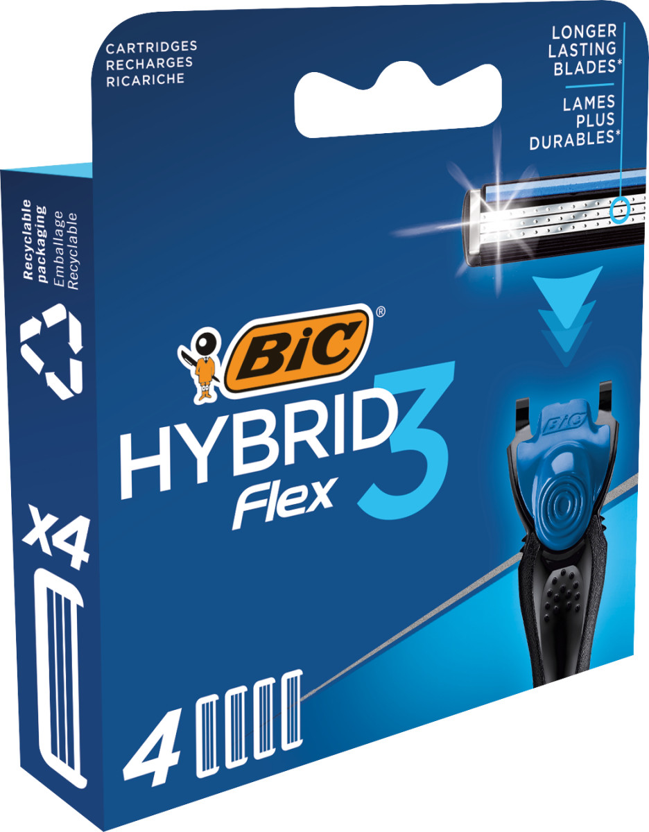 Змінні картриджі BIC Hybrid 3 Flex 4шт. (БІК)