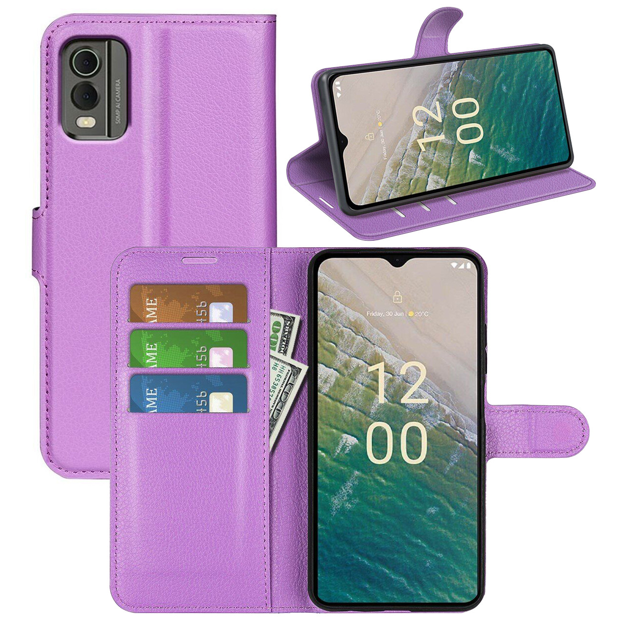 Чохол-книжка Litchie Wallet для Nokia C32 Violet