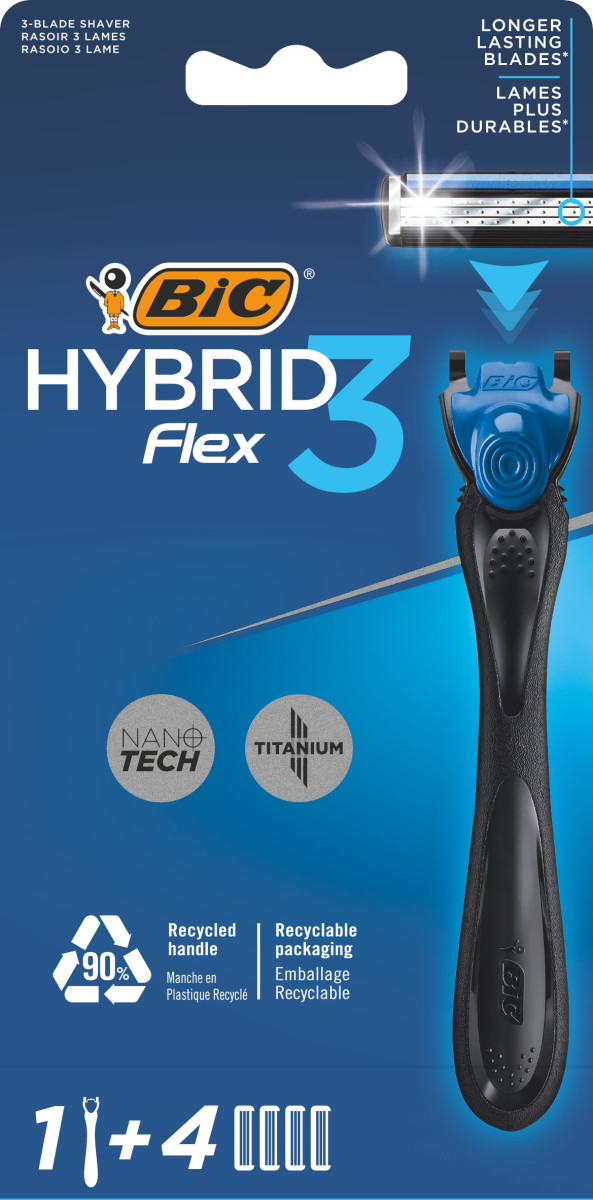 Бритва BIC Hybrid 3 Flex з 4 змінними картриджами (БІК), фото 1