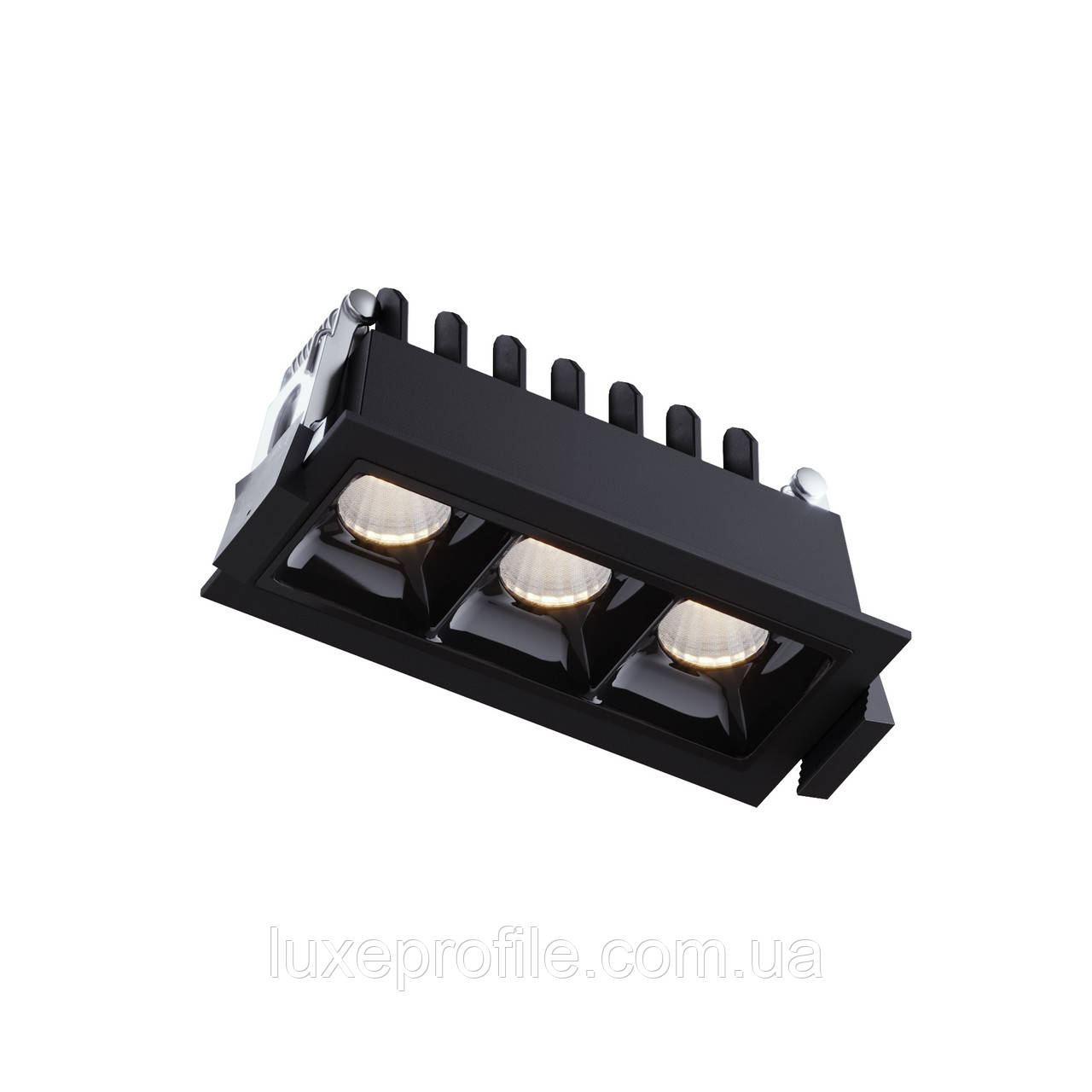 Точковий врізний LED світильник прямокутний TWS09 (чор) 6W 3000K