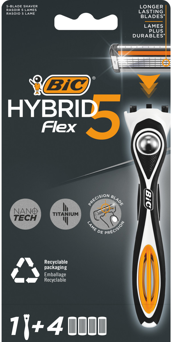 Бритва BIC Hybrid 5 Flex з 4 змінними картриджами (БІК), фото 1