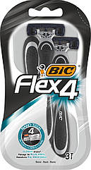 Набір бритв BIC Flex 4 Comfort без змінних катриджів 3 шт. (БІК)