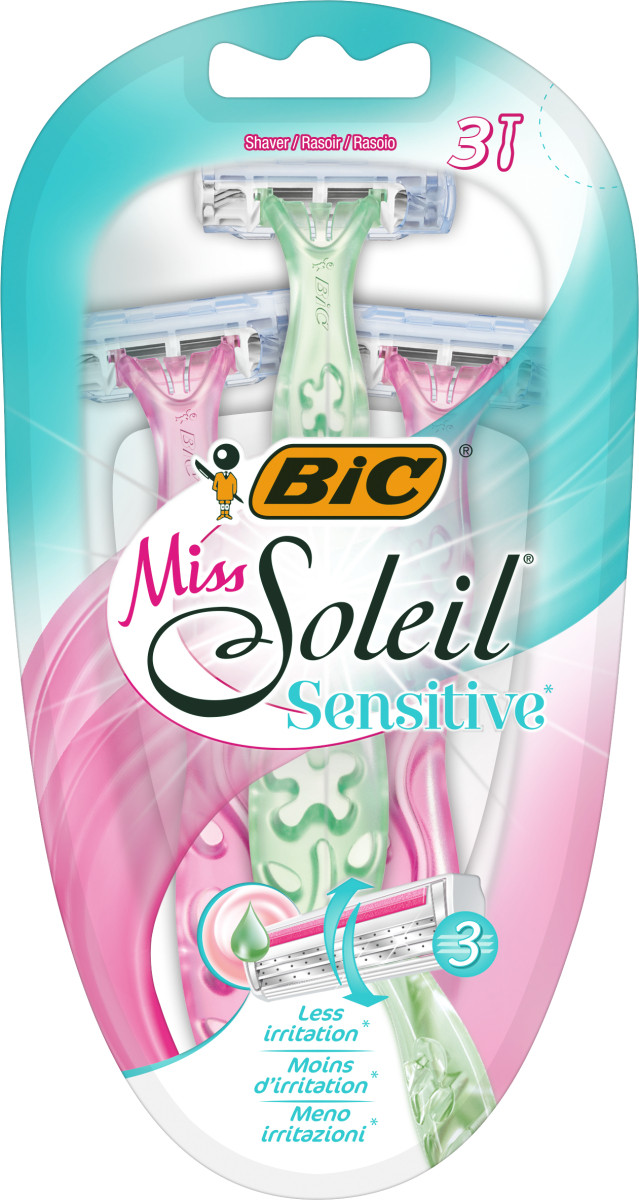 Набір бритв BIC Miss Soleil Sensitive без змінних картриджів 3шт. (БІК), фото 1