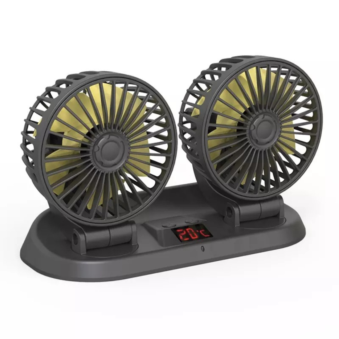 Автомобільний вентилятор 12-24 V 4 дюйми F411 Lider Led Display, Пульт, Температура