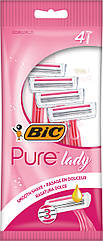 Набір бритв BIC Pure 3 Pink без змінних картриджів 4шт.(БІК)