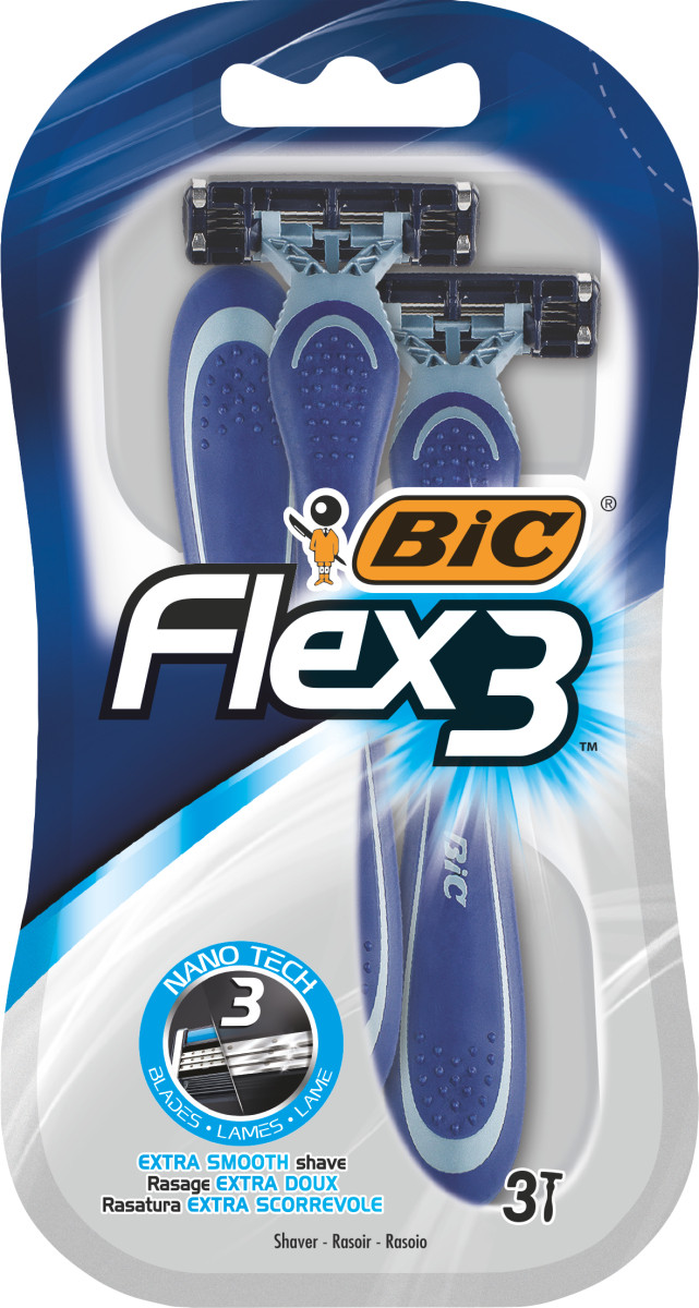 Набір бритв BIC Flex 3 Comfort без змінних катриджів 3шт.(БІК), фото 1