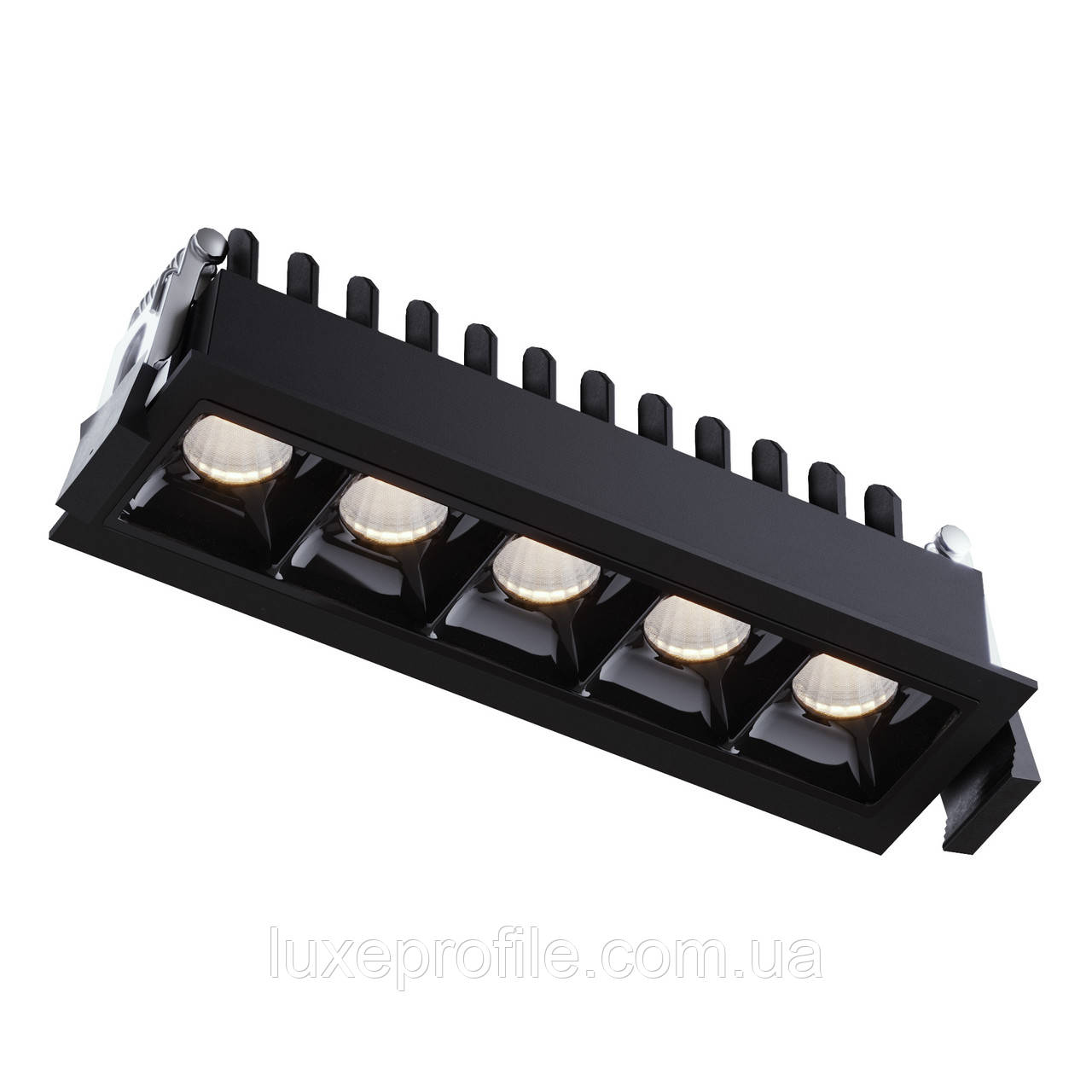 Точковий врізний LED світильник прямокутний TWS09 (чор) 10W 3000K