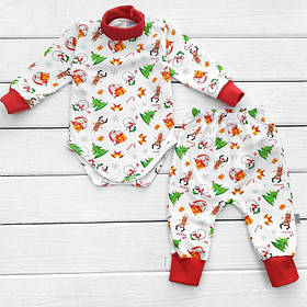 Комплектик для малюків Snowman зріст 68 см (3 - 6 місяців) Malena Білий з принтом