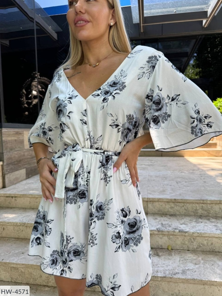 Комбінезон жіночий короткий легкий літній із розкльошеними короткими шортами імітація плаття розміри 42-48