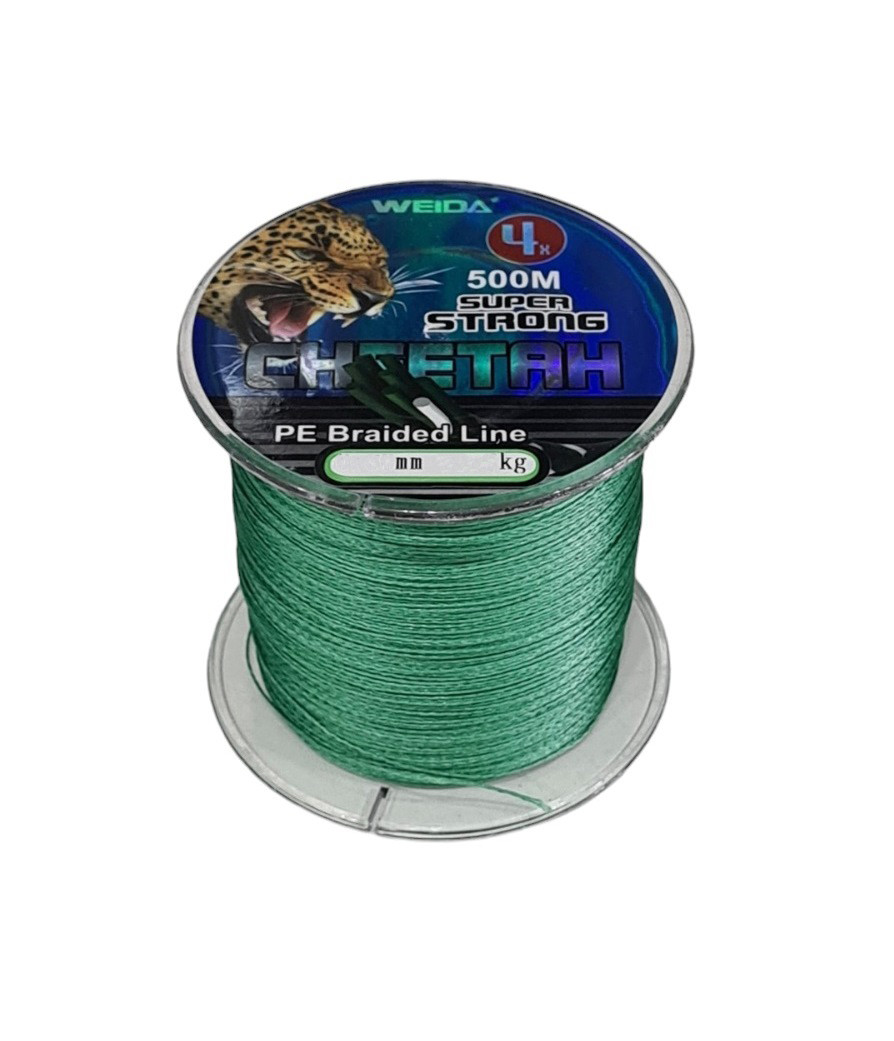 Шнур рибальський Weida Super Strong CHEETAH X4 PE 500м 0.10мм / 3.9кг (колір: зелений)