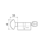 Циліндр AGB Mod. 600/70 мм (35/35) вороток AL-ключ чорний, фото 3
