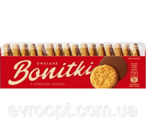 Печиво вівсяне з молочним шоколадом Bonitki 240 грам