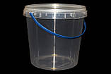 Відро пластикове з кришкою та захисною пломбою 1л. – 200 шт, фото 2