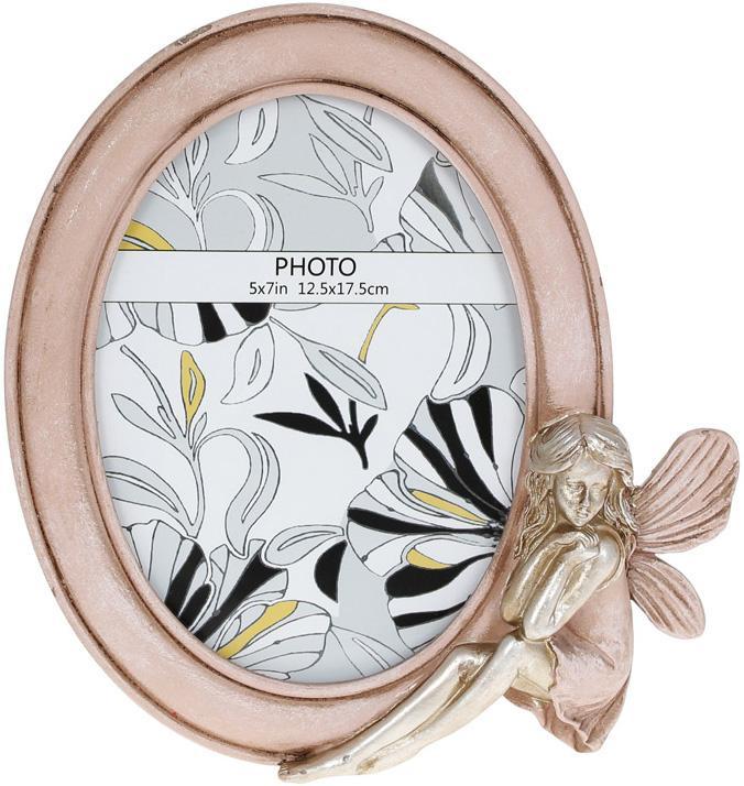Фоторамка Viljandi «Фея» Pink&Gold для фото 13х18 см овальна, полістоун, рожева, фото 1