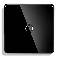 Прохідний сенсорний вимикач 1DAL | Чорний Скло, 1 сенсор, Без нейтралі (G86D-SW1G2W.SL.BL), фото 2