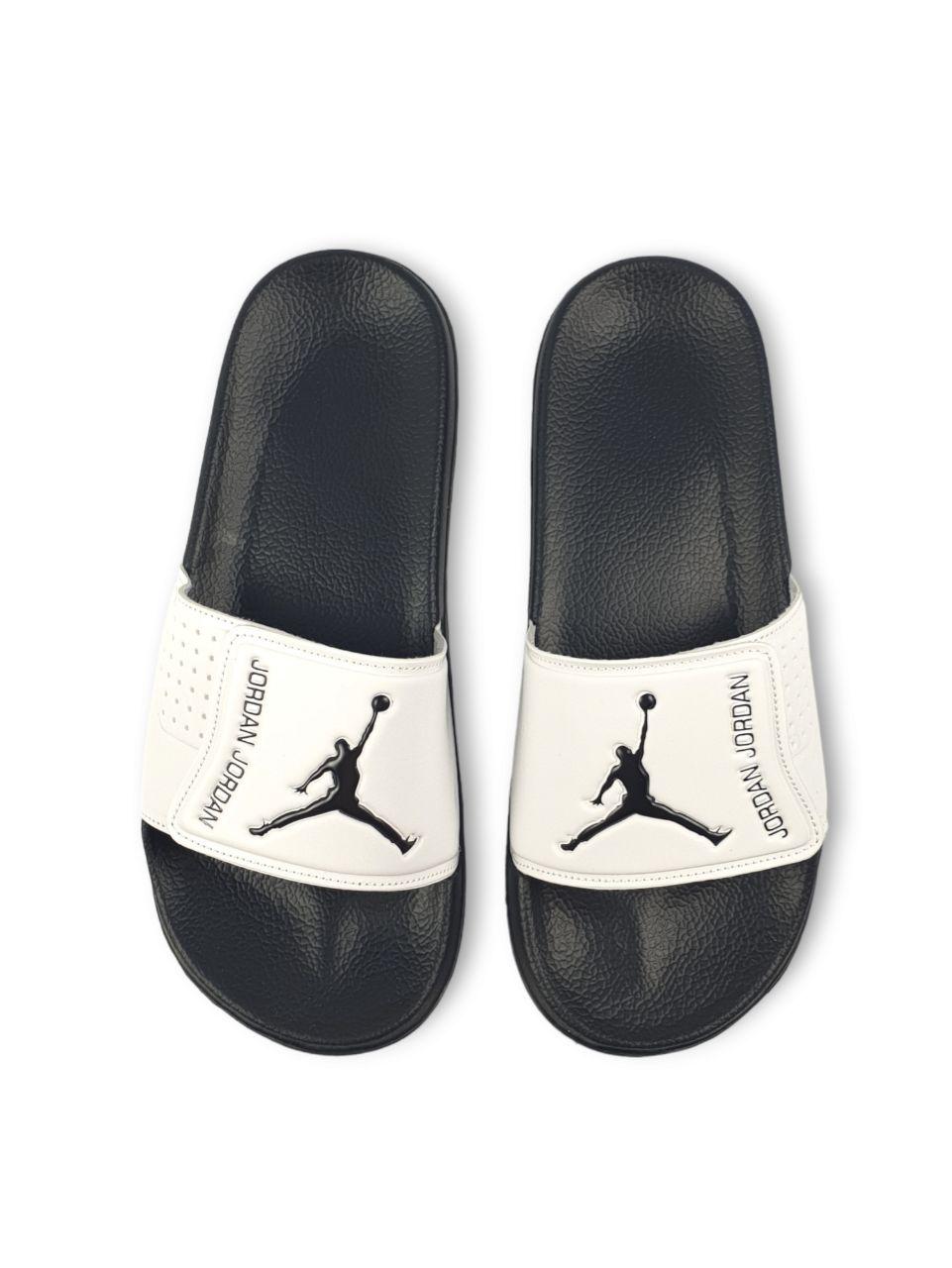 Капці чоловічі білі Jordan Slides White Black (04449)
