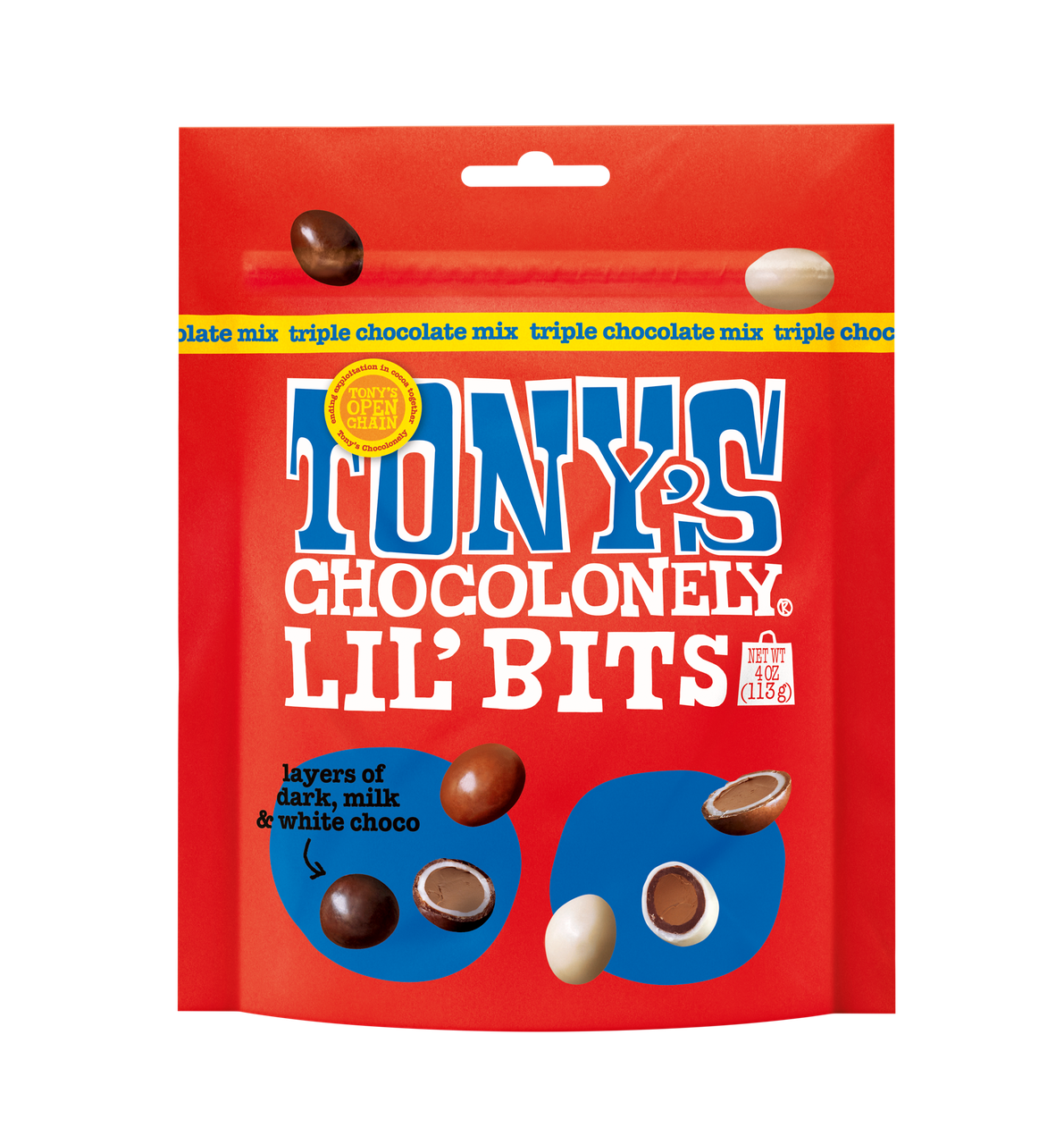 Драже Tony's Chocolonely Lil' Bits тройной шоколадный микс 113г, фото 1