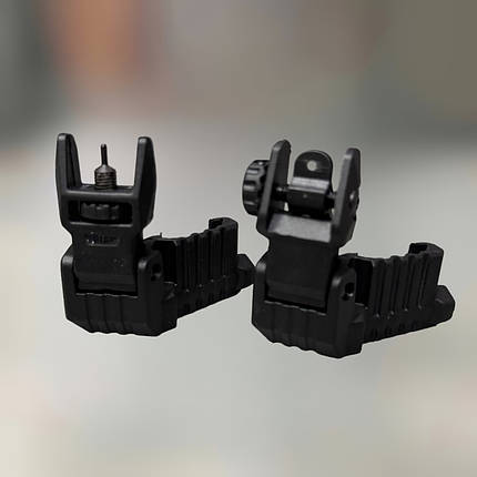 Мушка і цілик 45°, DLG Tactical DLG-184, низькі, складні, на Picatinny, фото 1