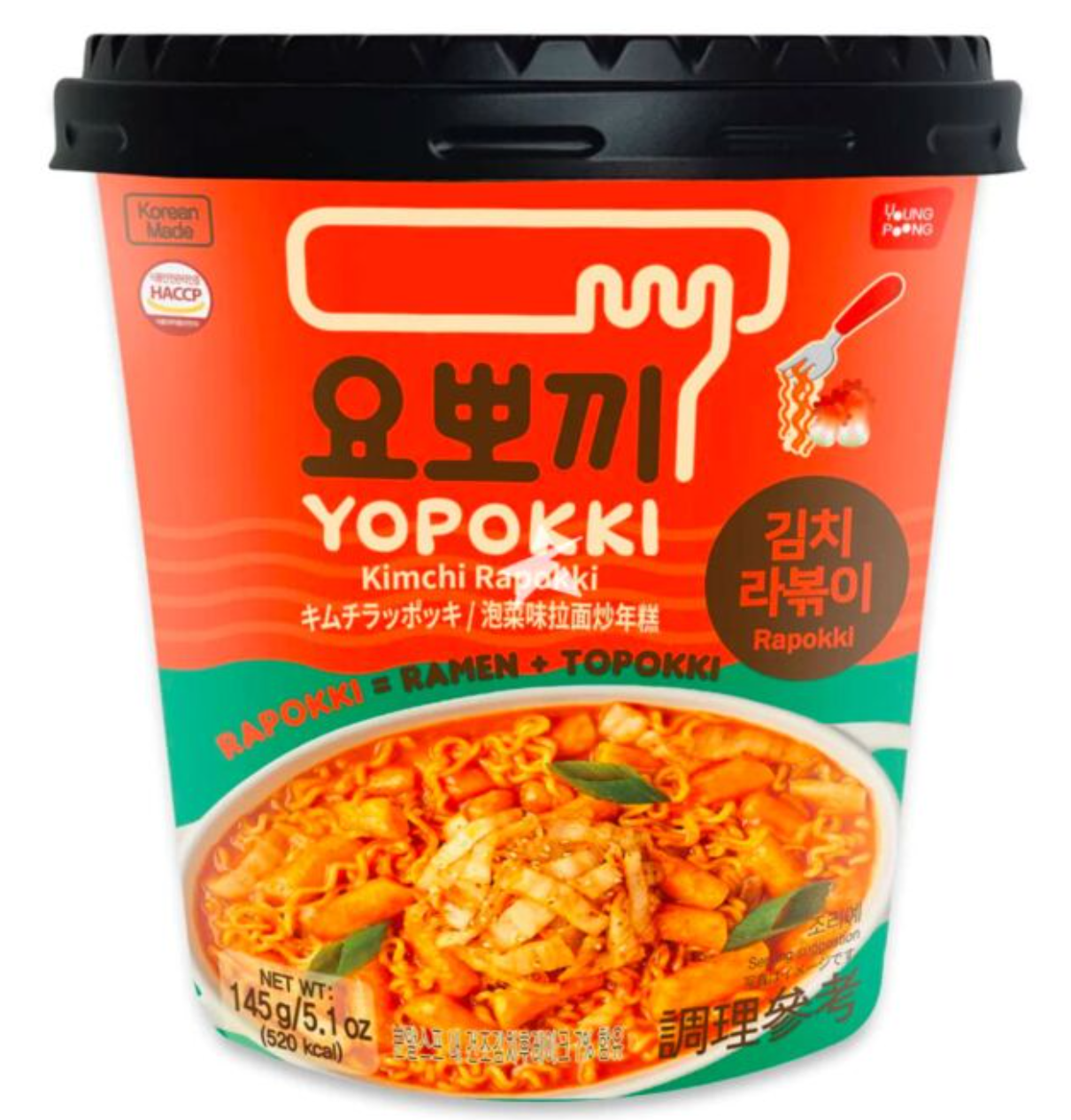 Токпоккі та рамен Young Poong Yopokki зі смаком кімчі 145г