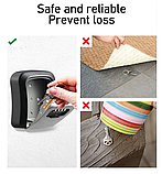 Кодовий міні сейф 114*94 для ключів грошей Чорний Ключница з кодовим замком маленький чорний на код, фото 5