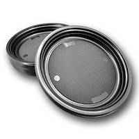 Одноразова пластикова чорна кругла тарілка Ø 220 мм Андрекс 100 шт/уп.