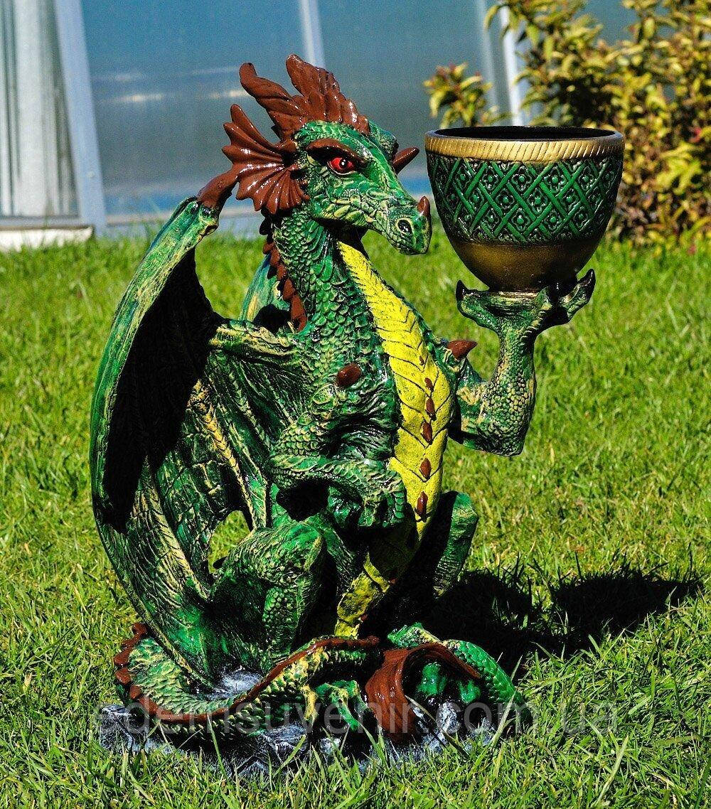 Декоративна фігура «Дракон великий» з місцем для квітів (75×42×45 см), фото 1