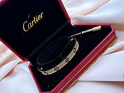 Cartier браслет із викруткою дрібний цирконій / Браслет LOVE з викруткою /Красива подарункова упаковка - коробочка з оксамитом та