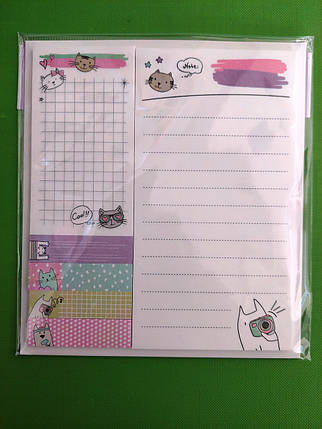 Канц 20 Бум. Кл. 70*130 мм ”Kite” /K21-299-2/ 25арк ”Cats” + стікер (1/24), фото 1