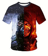 Футболка чоловіча 3D-принт Mortal Kombat Scorpion vs Sub Zero новаторський крій М 50 LuxAurum314