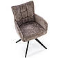 Стільці поворотні для кухні K-540 сірі з тканинною оббивкою на чорних ніжках із підлокітниками в зал, фото 2