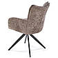 Стільці поворотні для кухні K-540 сірі з тканинною оббивкою на чорних ніжках із підлокітниками в зал, фото 3