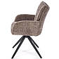 Стільці поворотні для кухні K-540 сірі з тканинною оббивкою на чорних ніжках із підлокітниками в зал, фото 6