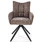 Стільці поворотні для кухні K-540 сірі з тканинною оббивкою на чорних ніжках із підлокітниками в зал, фото 5