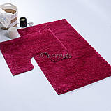 Набір Килимків для Ванної та Туалету на гумовій основі Confetti Unimax Burgundy 60х100 та 60х50 см Малиновий, фото 6
