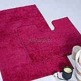 Набір Килимків для Ванної та Туалету на гумовій основі Confetti Unimax Burgundy 60х100 та 60х50 см Малиновий, фото 8
