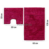 Набір Килимків для Ванної та Туалету на гумовій основі Confetti Unimax Burgundy 60х100 та 60х50 см Малиновий, фото 3