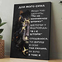 Стильна картина для сина, подарунок синові від мами, постер на полотні з принтом