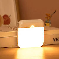 LED-світильник із датчиком руху F6, тепле світло, з акумулятором від USB нічник, що перезаряджається, автономний