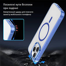 Протиударний чохол Magnetic з кольоровою рамкою та Magsafe для IPhone 12 Pro Max Blue, фото 4