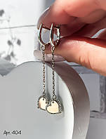 Сережки срібні з золотим сердечком