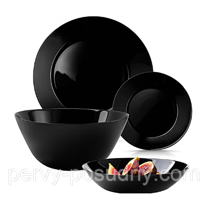 Сервіз столовий Black 19 предметів Luminarc V3915 чорний