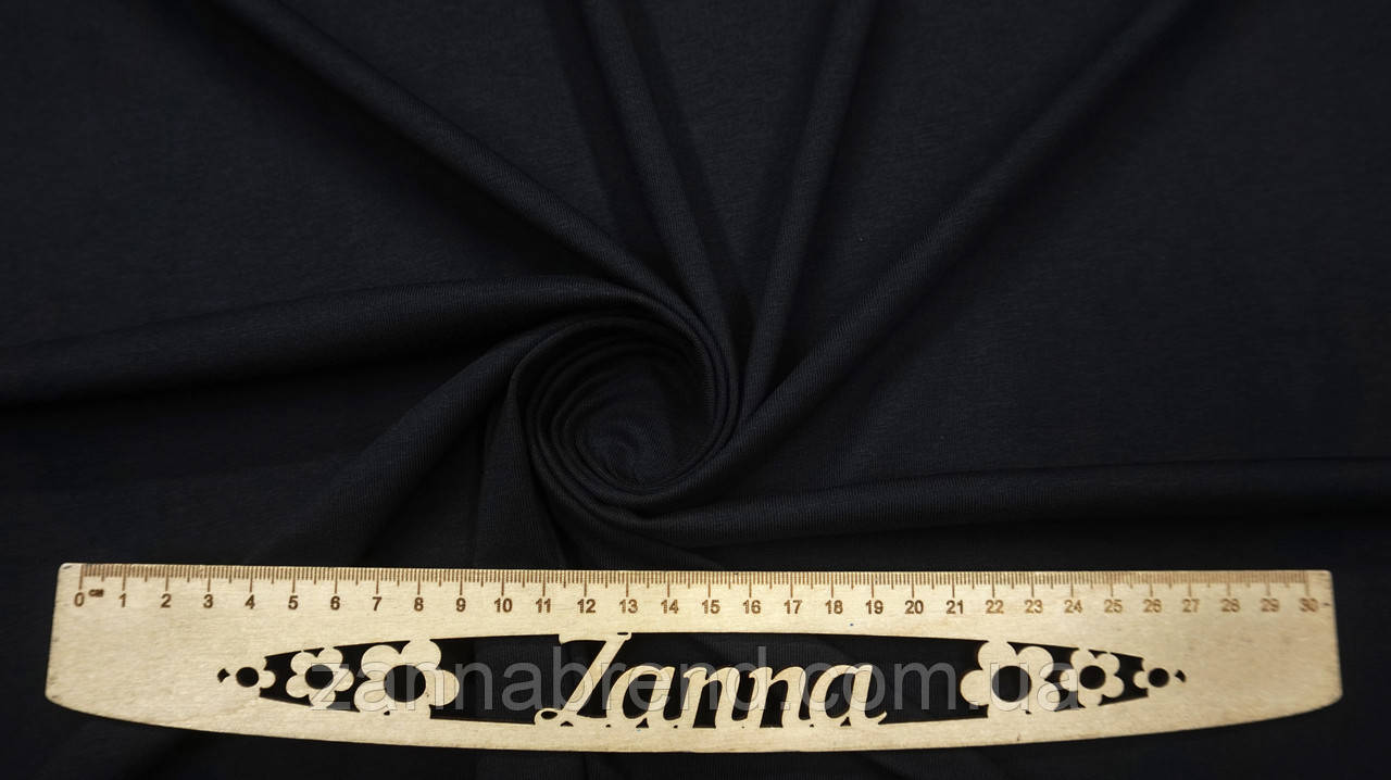 Тканина стрейч-кулір (Супрем) колір чорний (щільність 190 г/м2), фото 1