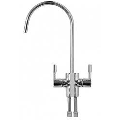 Кран керамічний напівперевертний подвійний важіль "хайтек" FCT-6